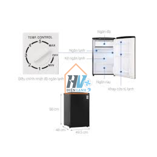 TỦ LẠNH AQUA 90 LÍT AQR-D99FA(BS)