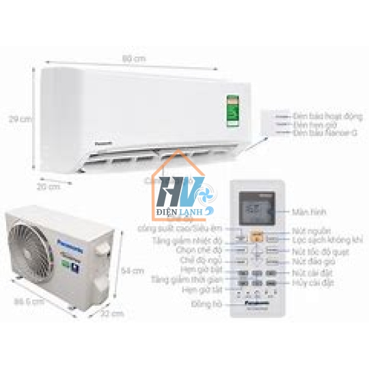 Máy lạnh Panasonic CU/CS-XPU12XKH-8 Inverter 1.5 HP (1.5 Ngựa) Gas R32
