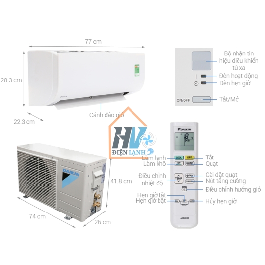 Máy lạnh treo tường Daikin FTF50XV1V/RF50XV1V (2.0 HP, Gas R32)